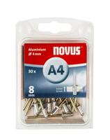 Novus Office 105082306 Popnagel (Ø x l) 4 mm x 8 mm Aluminium Aluminium 30 stuk(s) - thumbnail