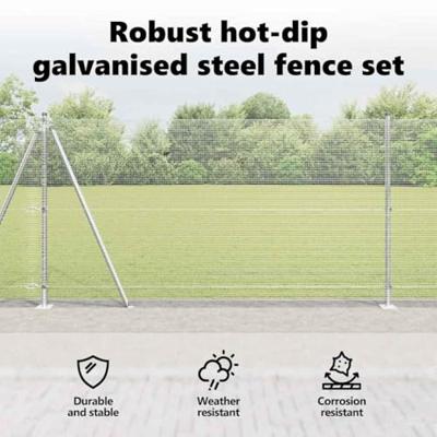 VidaXL Afrasteringspaal zilver 10 x 1,2 m (12 x 12 mm gaas) staal VidaXL Afrasteringspaal zilver 10 x 1,2 m (12 x 12 mm gaas) staal