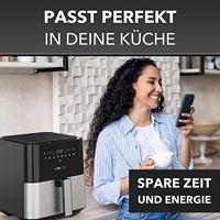 Clatronic FR 3782 H Airfryer 5.0 l 1450 W Convectiefunctie RVS, Zwart - thumbnail