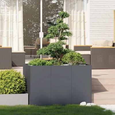 VidaXL Plantenbak 120x80x80 cm staal antracietkleurig