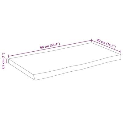 Tafelblad met natuurlijke rand 90x40x2,5 cm massief mangohout