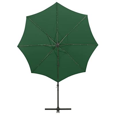 VidaXL Zweefparasol met paal en led-verlichting 300 cm groen