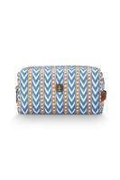 Pip Studio Pip Studio Coco Cosmetic Bag Medium Samba Stripe Blue 21.5x10x10.5cm - thumbnail