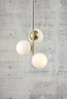 Hanglamp opaal glas goud Nordlux &apos;Lilly&apos; messing E14 fitting 365mm - thumbnail
