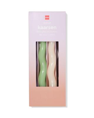 HEMA Dinerkaarsen ⌀2.2x25cm wave lila-bruin - 4 stuks (lila)