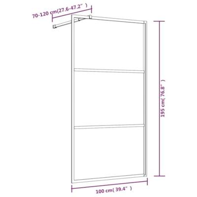 VidaXL Inloopdouchewand transparant 100x195 cm esg-glas rood