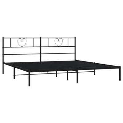Bedframe met hoofdbord metaal zwart 183x213 cm Bedframe met hoofdbord metaal zwart 183x213 cm