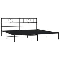 Bedframe met hoofdbord metaal zwart 183x213 cm - thumbnail