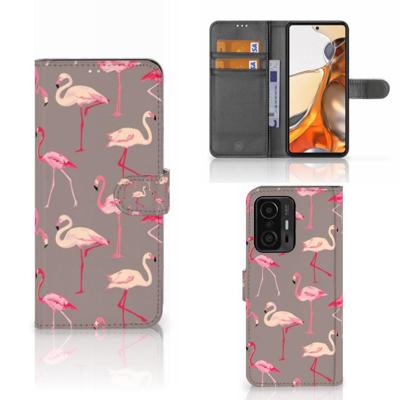 Xiaomi 11T | 11T Pro | Telefoonhoesje | Met pasjeshouder | Flamingo
