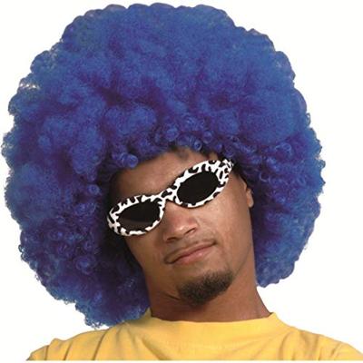 Pruik Afro Blauw