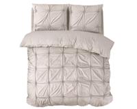 RoyalTextile - Punch Pintuck Dekbedovertrek Micropercal - Taupe - 140 x 220 - thumbnail