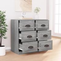 Dressoir 70x35,5x67,5 cm bewerkt hout grijs sonoma eikenkleurig - thumbnail