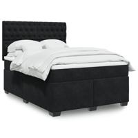Boxspring met matras fluweel zwart 160x200 cm - thumbnail