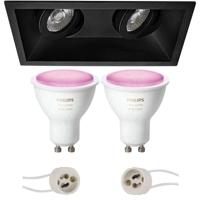 Philips Hue LED Spot Set GU10 Mat Zwart Kantelbaar 185x93mm Bluetooth - thumbnail