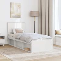 Bedframe met hoofdeinde Wit 75 x 190 cm Massief grenenhout - thumbnail