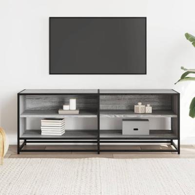 Tv-meubel 120,5x40x46 cm bewerkt hout metaal grijs sonoma eiken Tv-meubel 120,5x40x46 cm bewerkt hout metaal grijs sonoma eiken