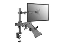 Equip 650119 Dual Arm monitorarm met laptop standaard Zwart - thumbnail