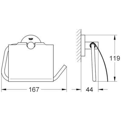 Grohe Essentials toiletrolhouder met klep hard graphite