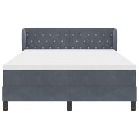 Boxspringbed met matras fluweel donkergrijs 140x200 cm - thumbnail
