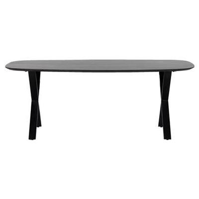 Giga Meubel - Eettafel Deens Ovaal - Zwart Mangohout - Gordon