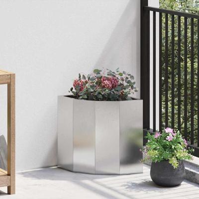 VidaXL Hoek plantbak zilver 30 x 30 x 35 cm roestvrij staal