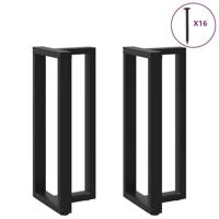 Bartafelpoten 2 st T-vormig 50x35x(100-101) cm staal zwart - thumbnail