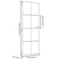 VidaXL Binnendeur smal 76x201,5 cm gehard glas en aluminium goudkleur - thumbnail