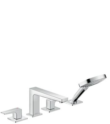 Hansgrohe Metropol 4-gats badrandmengkraan afbouwdeel met rechte greep, chroom