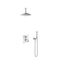 Hotbath Get Together doucheset met 2-weg-omstel met 15 cm plafondbuis, 30 cm hoofddouche vierkant, chroom - thumbnail