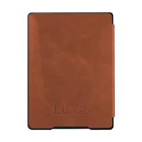 Lunso - Kobo Aura H2o edition 1 hoes (6.8 inch) - Lederen sleep cover - Cognac - thumbnail