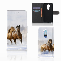 LG G7 Thinq Telefoonhoesje met Pasjes Paarden - thumbnail