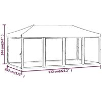 Partytent inklapbaar met Mesh zijwanden 3x6 m rood - thumbnail