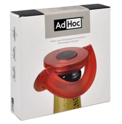 Adhoc champagnestop Gusto 8,2 x 1,7 cm siliconen rood Adhoc champagnestop Gusto 8,2 x 1,7 cm siliconen rood