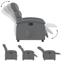 Fauteuil verstelbaar kunstleer grijs - thumbnail