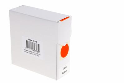 Etiket rillprint 25mm 500st op rol fluor rood