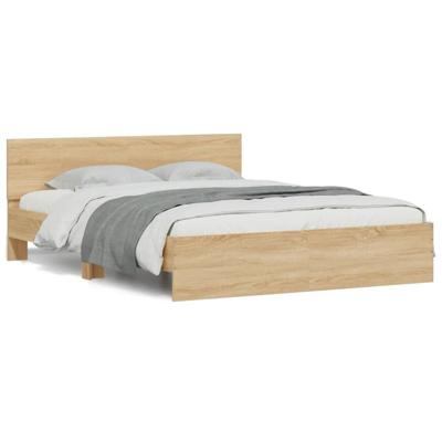 Bedframe met hoofdeinde sonoma eikenkleurig 140x190 cm