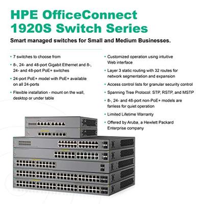 Hp e 1920S 8G Ppoe+ 65W Switch Us En, Zwart