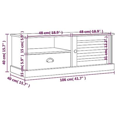 Tv-meubel VIGO 106x40x40 cm massief grenenhout wit