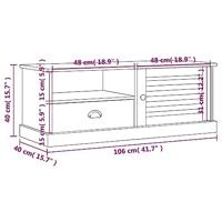 Tv-meubel VIGO 106x40x40 cm massief grenenhout wit - thumbnail