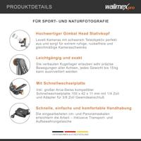 Walimex pro Carbon Gimbal Head statiefkop C15 - hoogwaardig 360 graden panoramafel aapschommel met Arca snelwisselplaat, draagvermogen 20 kg, met tas, voor DSLR DSLM spotting objectief - thumbnail