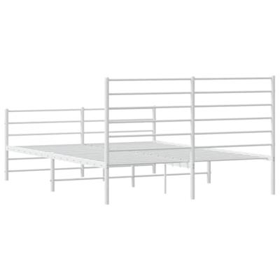 Bedframe met hoofd- en voeteneinde metaal wit 150x200 cm - thumbnail