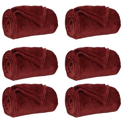 VidaXL Kleden 6 pcs bordeaux rood 130 x 150 cm fleece