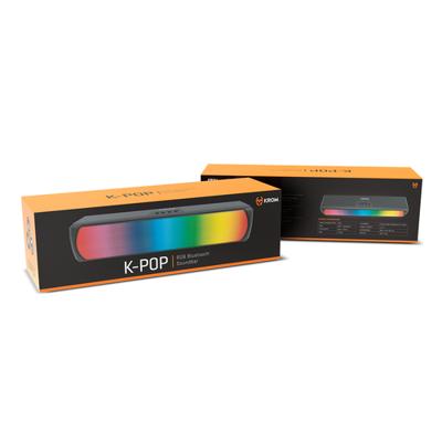 KROM K-POP- Soundbar 2x3 RMS, stereogeluid, Bluetooth, TF-kaartslot, RGB LED, USB, extra aansluiting 3,5 mm jack, afmetingen 280 x 59 x 60 mm, kleur zwart