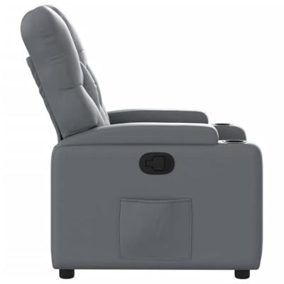 Fauteuil verstelbaar kunstleer grijs