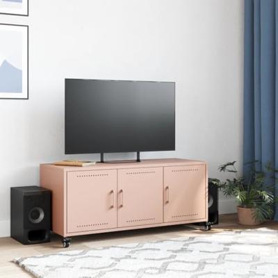 Tv-meubel 100,5x39x43,5 cm staal roze