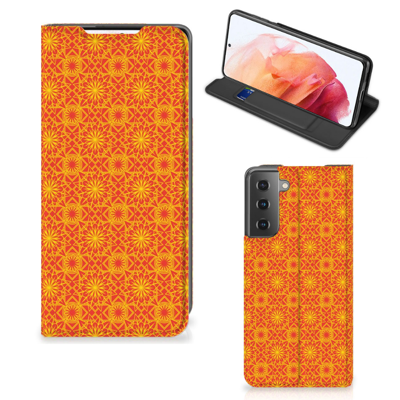 Samsung Galaxy S21 | Hoesje met Magneet | Batik Oranje
