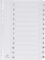 Pergamy tabbladen met indexblad, ft A4, 11-gaatsperforatie, karton, set 1-12 - thumbnail