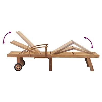 Ligbed met tafel massief teakhout
