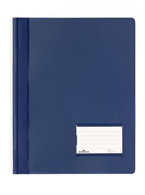 Durable DURALUX 268007 Snelhechtmap Donkerblauw DIN A4+ Etiketvenster (90 x 57 mm), Scheurbescherming, Binnentas (achterkant)