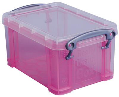 Really Useful Box 0,7 liter, transparant roze Really Useful Box 0,7 liter, transparant roze